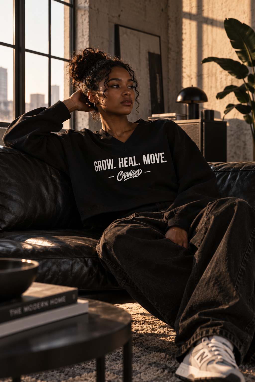 CHANGED Women’s Crop V-Neck Sweatshirt