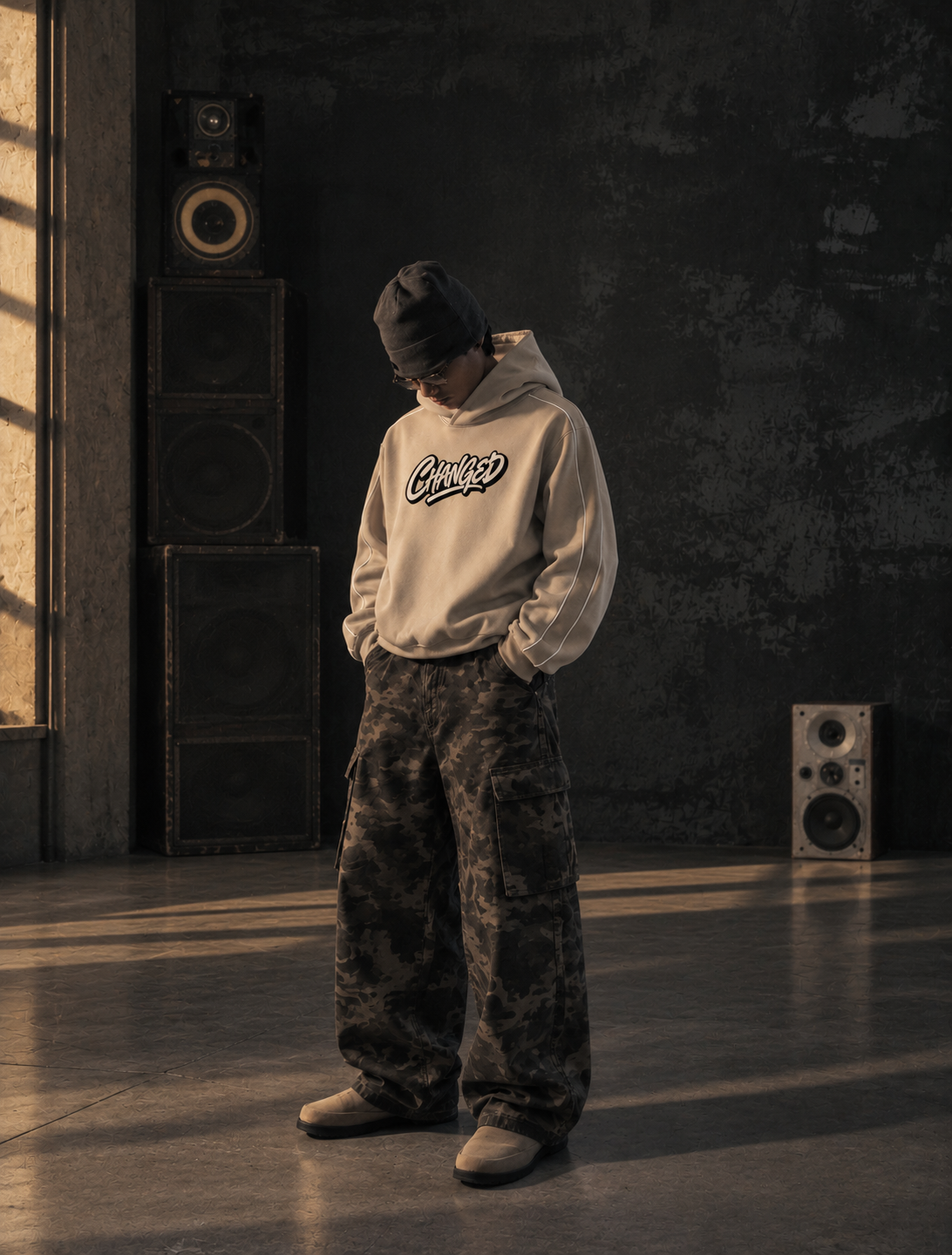 CHANGED Unisex Boxy Piping Fleece Hoodie