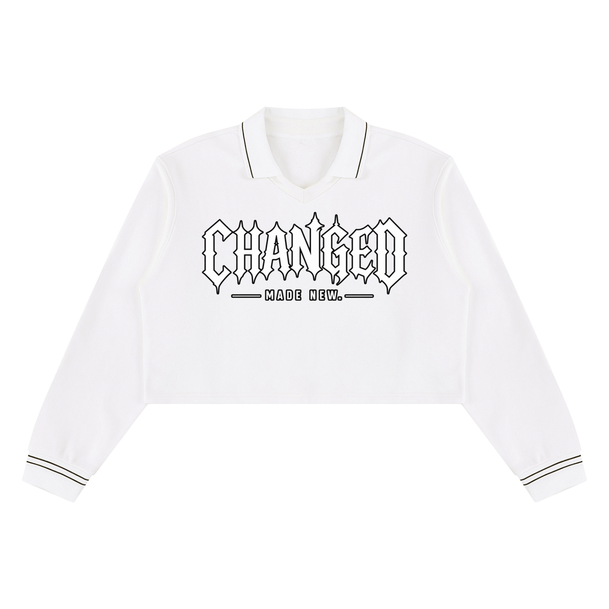 CHANGED Crop Collared Sweatshirt